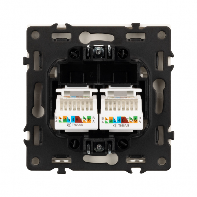 Механизм сдвоенной компьютерной розетки SCT-NOBE-MPC2-SFPL-GD (RJ-45, CAT6), Arlight, 054314, изображение 3 Механизм сдвоенной компьютерной розетки SCT-NOBE-MPC2-SFPL-GD (RJ-45, CAT6), Arlight, 054314, изображение 3