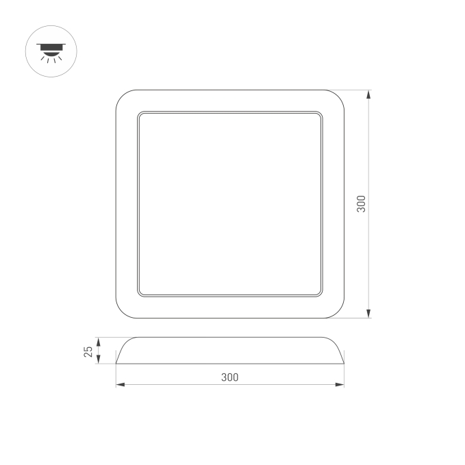 Светильник CL-FIOKK-S300x300-25W Day4000-MIX (WH, 120 deg, 230V), Arlight, 034472, изображение 6 Светильник CL-FIOKK-S300x300-25W Day4000-MIX (WH, 120 deg, 230V), Arlight, 034472, изображение 6