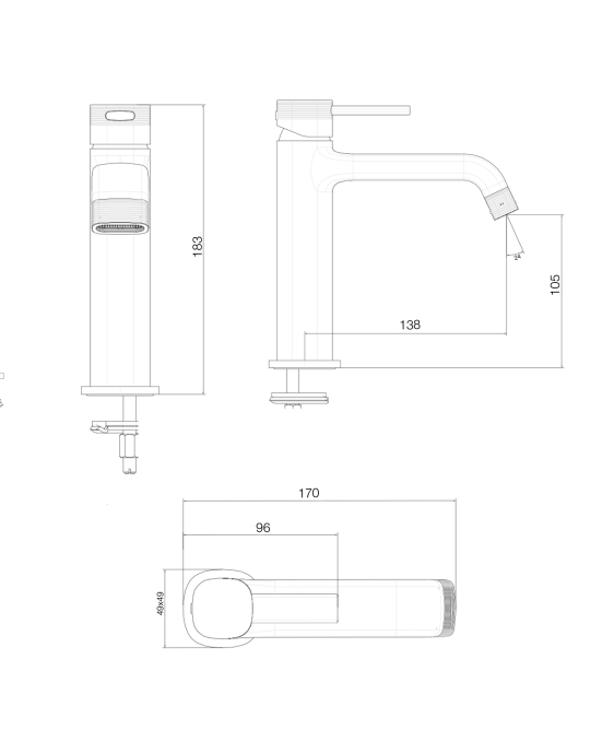 Смеситель для раковины Wonzon & Woghand Tetra WW-841216-BRG розовое золото брашированный Смеситель для раковины Wonzon & Woghand Tetra WW-841216-BRG розовое золото брашированный