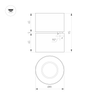 Светильник SP-POINT-SURFACE-R85-12W Warm3200-MIX (BK, 36 deg, 230V), Arlight, 058606