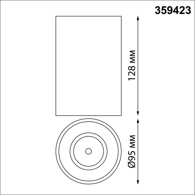Светильник накладной влагозащищённый IP54 LED 15W 170-265V 4000К 1350Лм RECTE OVER NT24 430 NOVOTECH 359423, схема товара