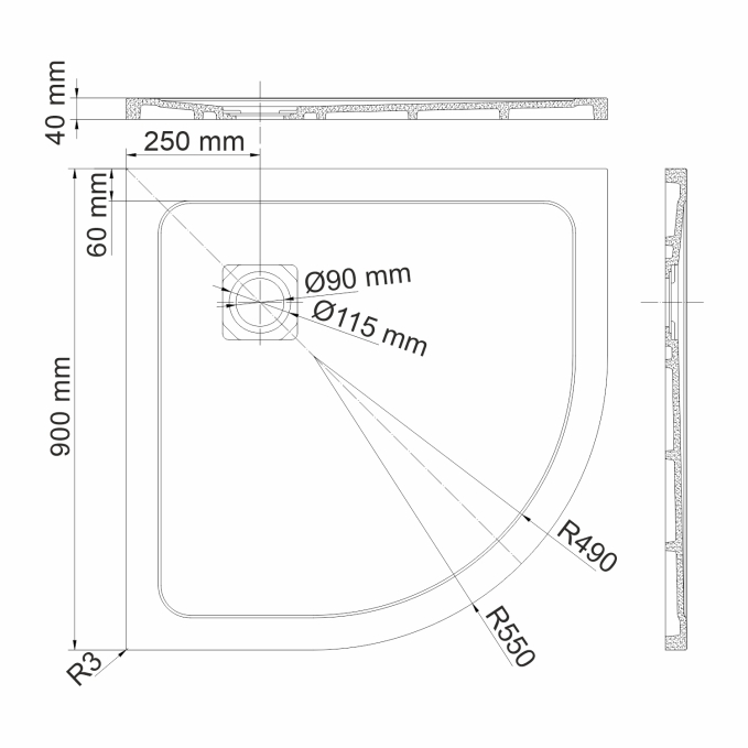 Душевой поддон WasserKRAFT Dinkel 58T01 Душевой поддон WasserKRAFT Dinkel 58T01