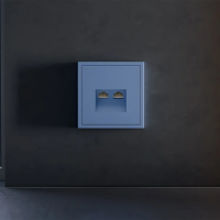 Накладка для розетки компьютерной двойной RJ45+RJ45 кат.6, S70 (деним), Voltum, VLS001415