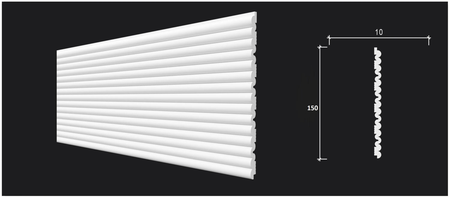 Стеновая панель Decor-Dizayn DD933(3m), 150x9.7x3000 мм