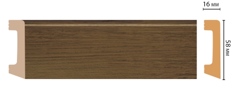 Плинтус напольный Decomaster D234-88ДМ, 58x16x2400 мм