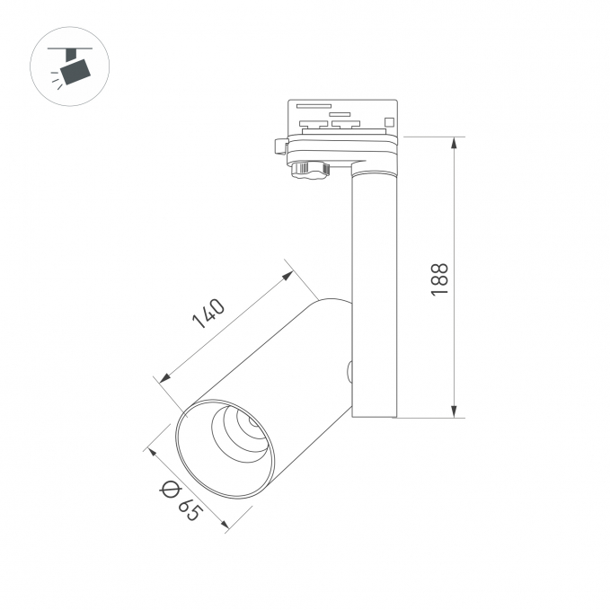 Светильник SP-POLO-TRACK-PIPE-R65-8W Day4000 (WH-WH, 40 deg), Arlight, 027486, изображение 1