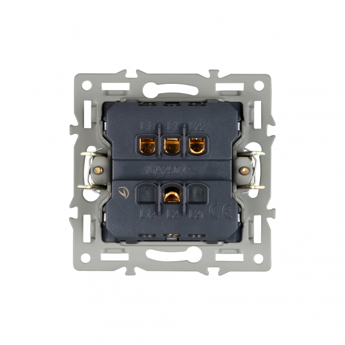 Механизм выключателя двухклавишный непроходной SWT-MK02-PL-GR (250V, 16A), Arlight, 043726, изображение 3 Механизм выключателя двухклавишный непроходной SWT-MK02-PL-GR (250V, 16A), Arlight, 043726, изображение 3