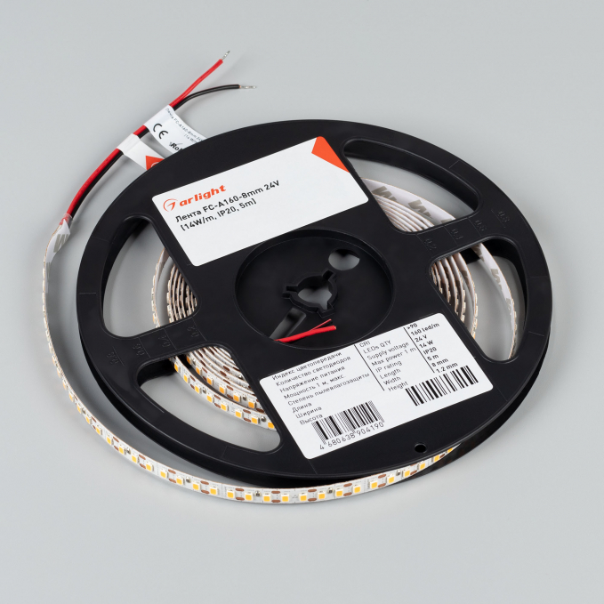 Светодиодная лента FC-A160-8mm 24V Warm3000-CX1 (14 W/m, IP20, 5m), Arlight, 052934, изображение 2 Светодиодная лента FC-A160-8mm 24V Warm3000-CX1 (14 W/m, IP20, 5m), Arlight, 052934, изображение 2