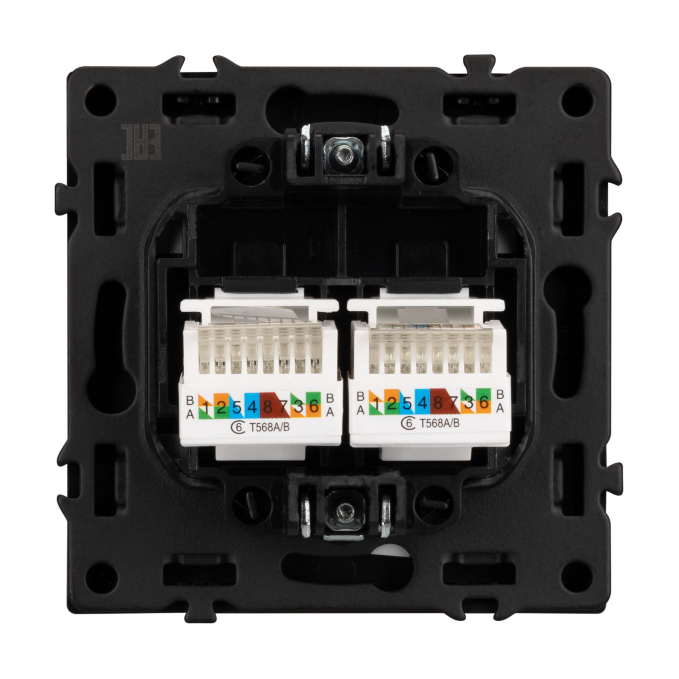 Механизм сдвоенной компьютерной розетки SCT-NOBE-MPC2-SFPL-GR (RJ-45, CAT6), Arlight, 054315, изображение 3 Механизм сдвоенной компьютерной розетки SCT-NOBE-MPC2-SFPL-GR (RJ-45, CAT6), Arlight, 054315, изображение 3