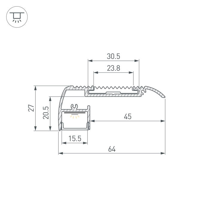 Профиль STAIR-W65-2000 ANOD, Arlight, 045666, изображение 5