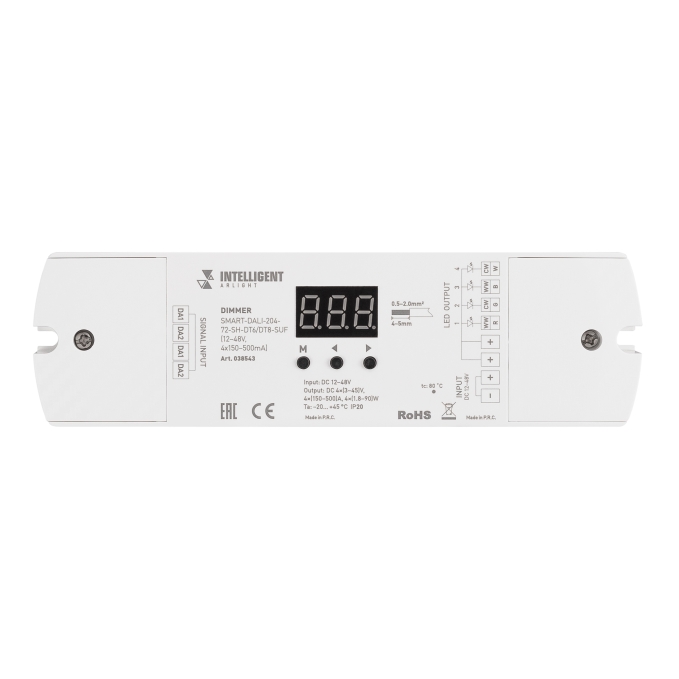 INTELLIGENT ARLIGHT Диммер SMART-DALI-204-72-SH-DT6/DT8-SUF (12-48V, 4x150-500mA), Arlight, 038543, изображение 4 INTELLIGENT ARLIGHT Диммер SMART-DALI-204-72-SH-DT6/DT8-SUF (12-48V, 4x150-500mA), Arlight, 038543, изображение 4