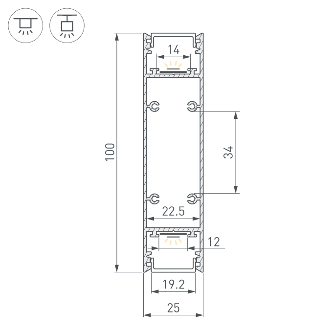 Профиль SL-LINE-25100-DUAL-2500 WHITE, Arlight, 043112, изображение 7 Профиль SL-LINE-25100-DUAL-2500 WHITE, Arlight, 043112, изображение 7