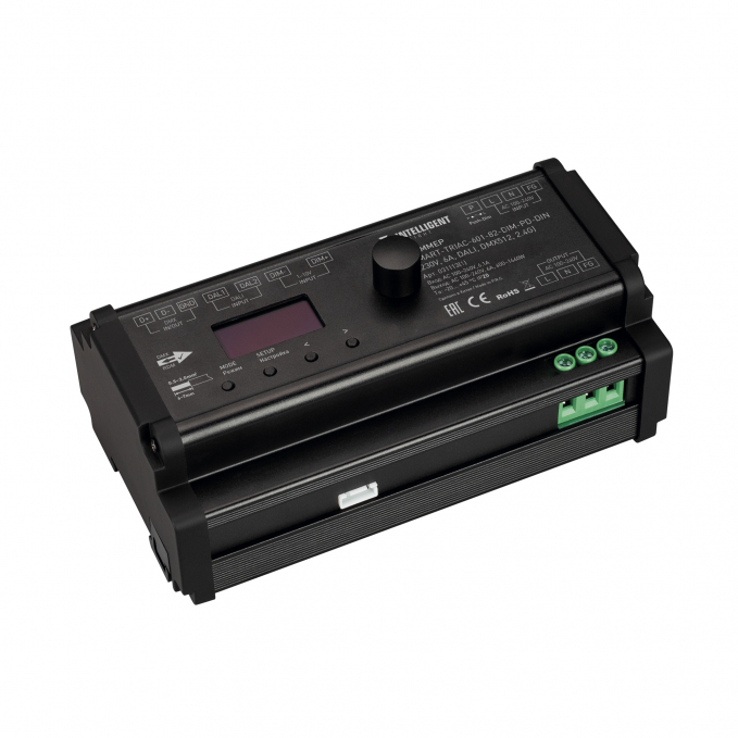 INTELLIGENT ARLIGHT Диммер SMART-TRIAC-601-82-DIM-PD-DIN Black (230V, 6А, DALI, DMX512, 2.4G), Arlight, 031113(1), изображение 1 INTELLIGENT ARLIGHT Диммер SMART-TRIAC-601-82-DIM-PD-DIN Black (230V, 6А, DALI, DMX512, 2.4G), Arlight, 031113(1), изображение 1