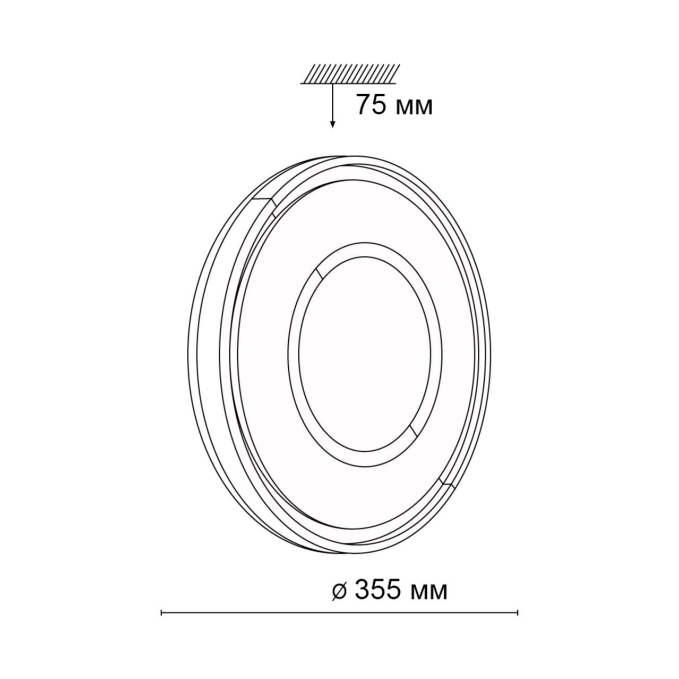 Светильник LED 30Вт 4000К D355 IP43 STOKI TAN SN 000 СОНЕКС 3046/CL, схема товара Светильник LED 30Вт 4000К D355 IP43 STOKI TAN SN 000 СОНЕКС 3046/CL, схема товара