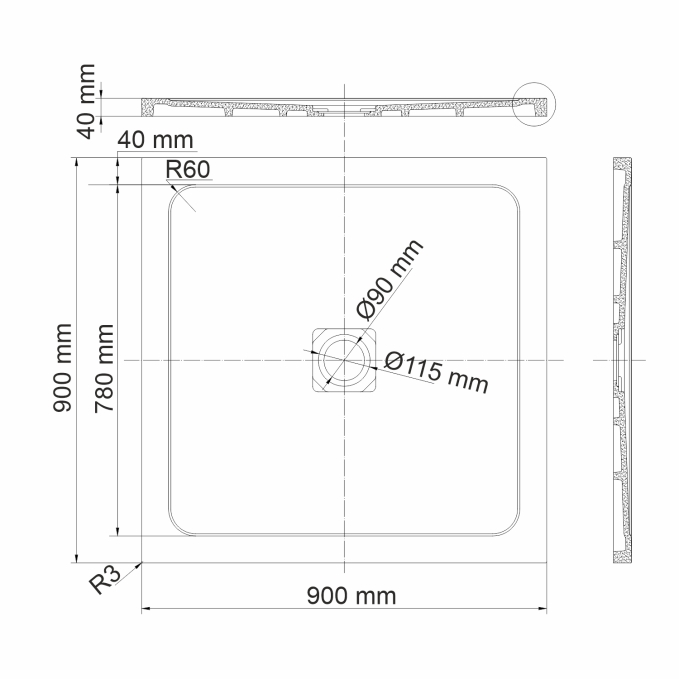 Душевой поддон WasserKRAFT Dinkel 58T03 Душевой поддон WasserKRAFT Dinkel 58T03