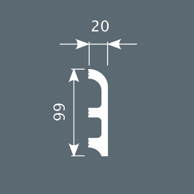 Плинтус Cosca Decor PX014, 99х20x2000 мм, Экополимер Плинтус Cosca Decor PX014, 99х20x2000 мм, Экополимер