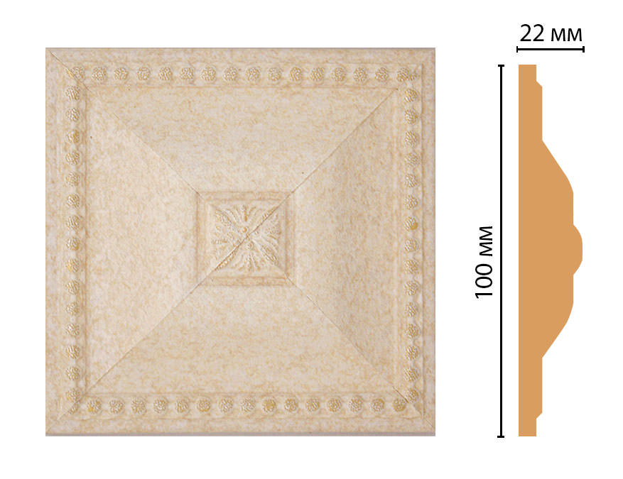 Вставка цветная Decomaster D209-18D, 100x100x22 мм Вставка цветная Decomaster D209-18D, 100x100x22 мм