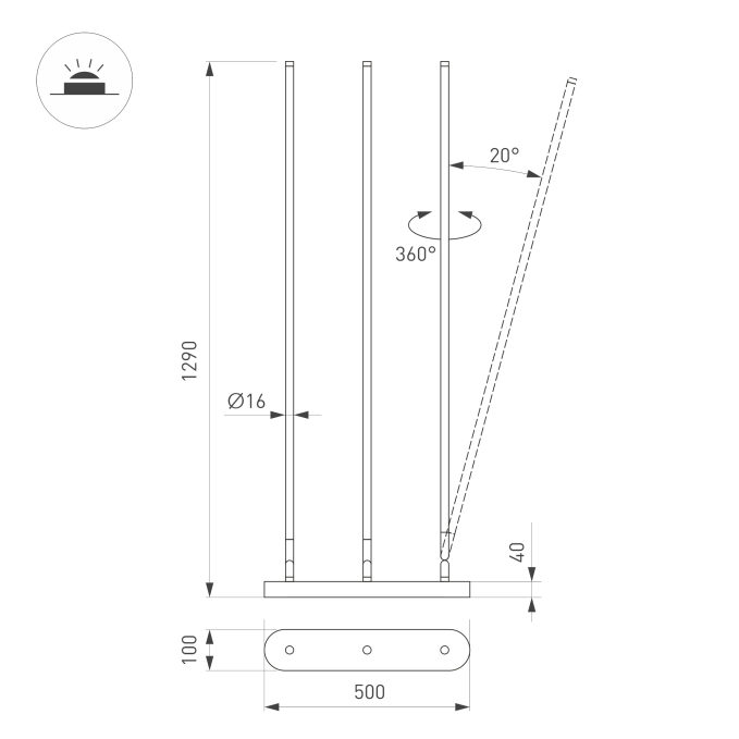 Светильник SP-FRITO-FLOOR-36W Warm3200-MIX (BK, 120 deg, 230V), Arlight, 059602, изображение 3 Светильник SP-FRITO-FLOOR-36W Warm3200-MIX (BK, 120 deg, 230V), Arlight, 059602, изображение 3