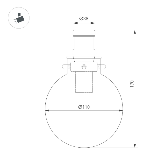Светильник ART-APRIORI-ZORB-С-R110-5W Warm3000 (OG, 85 deg, 48V), Arlight, 053991, изображение 3 Светильник ART-APRIORI-ZORB-С-R110-5W Warm3000 (OG, 85 deg, 48V), Arlight, 053991, изображение 3