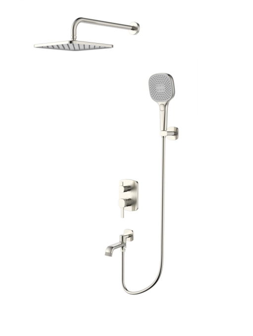 Душевой комплект Wonzon & Woghand Tetra WW-841224-BN никель брашированный встраиваемый Душевой комплект Wonzon & Woghand Tetra WW-841224-BN никель брашированный встраиваемый