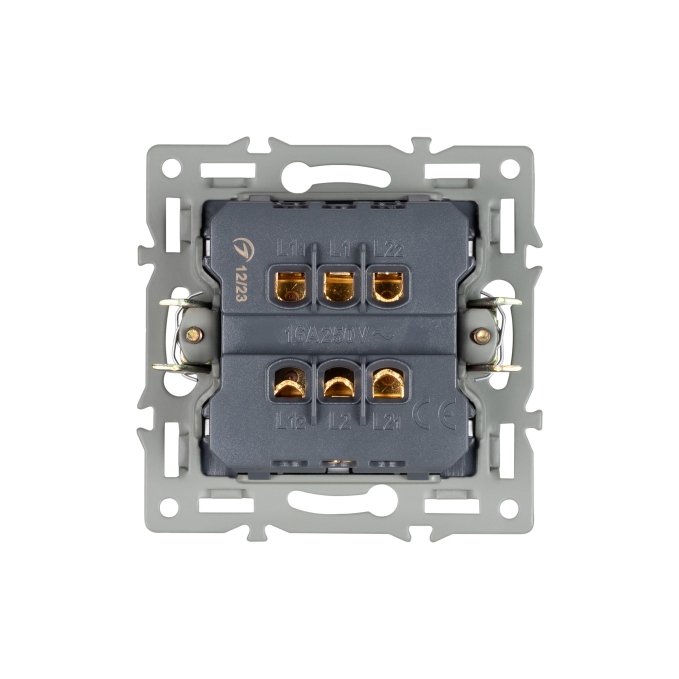 Механизм выключателя двухклавишный проходной SWT-MKP2-PL-WH (250V, 16A), Arlight, 043727, изображение 3 Механизм выключателя двухклавишный проходной SWT-MKP2-PL-WH (250V, 16A), Arlight, 043727, изображение 3