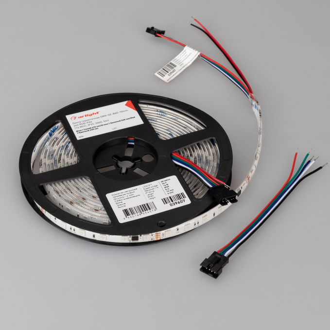 Светодиодная лента герметичная DMX-SE-B60-10mm 24V RGB-PX6 (14 W/m, IP65, 5060, 5m), Arlight, 039607, изображение 2 Светодиодная лента герметичная DMX-SE-B60-10mm 24V RGB-PX6 (14 W/m, IP65, 5060, 5m), Arlight, 039607, изображение 2