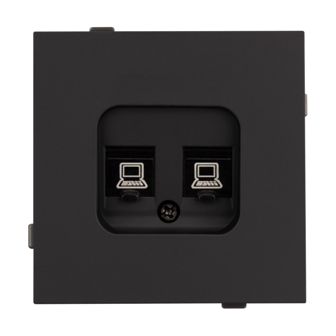 Механизм компьютерной розетки двойной SCT-TENDO-MPC2-SFPL-BK (RJ-45, CAT6), Arlight, 054595, изображение 2 Механизм компьютерной розетки двойной SCT-TENDO-MPC2-SFPL-BK (RJ-45, CAT6), Arlight, 054595, изображение 2