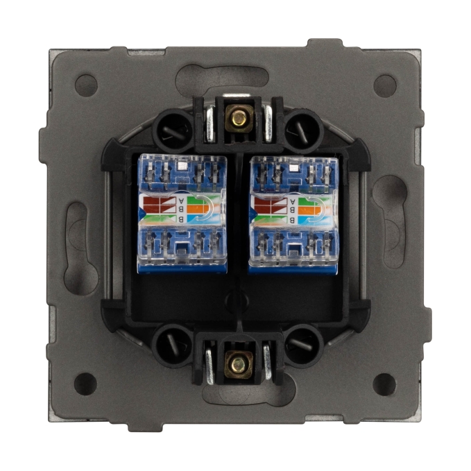 Механизм компьютерной розетки двойной SCT-TENDO-MPC2-SFPL-BK (RJ-45, CAT6), Arlight, 054595, изображение 3 Механизм компьютерной розетки двойной SCT-TENDO-MPC2-SFPL-BK (RJ-45, CAT6), Arlight, 054595, изображение 3