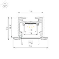 Профиль SL-LINE-3523-F-2500 WHITE, Arlight, 043117