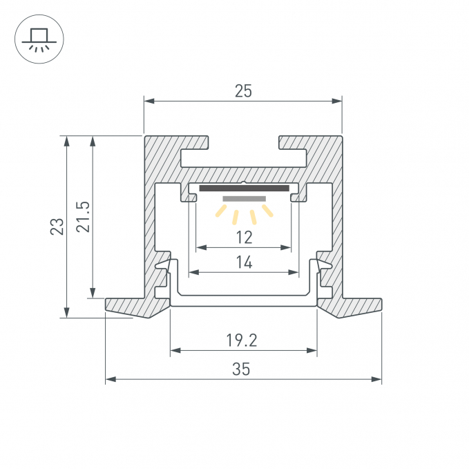 Профиль SL-LINE-3523-F-2500 WHITE, Arlight, 043117, изображение 4 Профиль SL-LINE-3523-F-2500 WHITE, Arlight, 043117, изображение 4