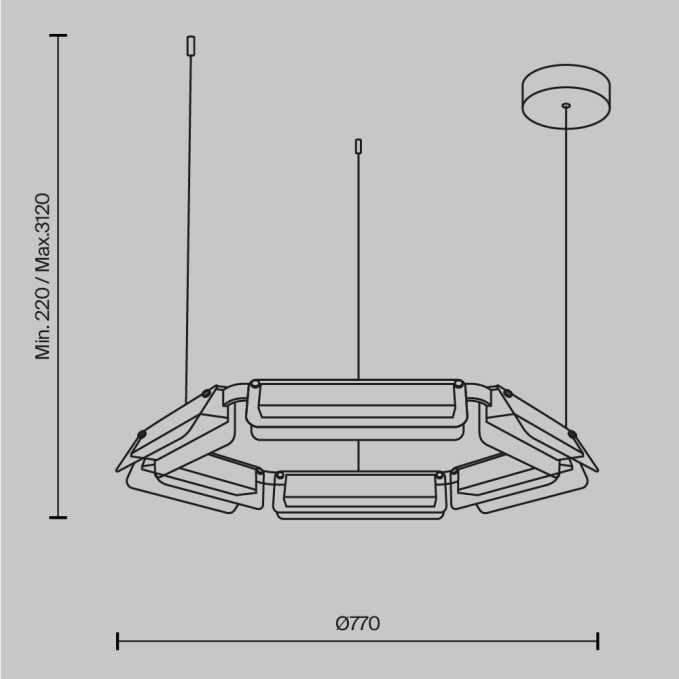 Подвесной светильник Плоскость / Flat 3000К 40Вт, MOD296PL-L40BC3K, изображение 4 Подвесной светильник Плоскость / Flat 3000К 40Вт, MOD296PL-L40BC3K, изображение 4
