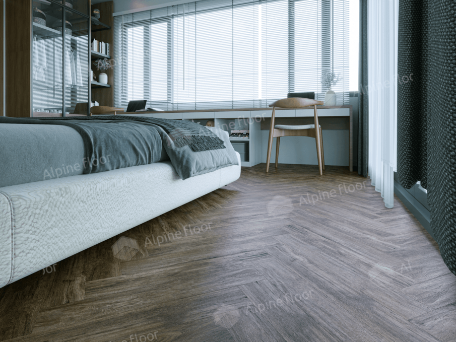 Ламинат Alpine Floor Herringbone 8 Pro Дуб Бордо, LF102-10 Ламинат Alpine Floor Herringbone 8 Pro Дуб Бордо, LF102-10