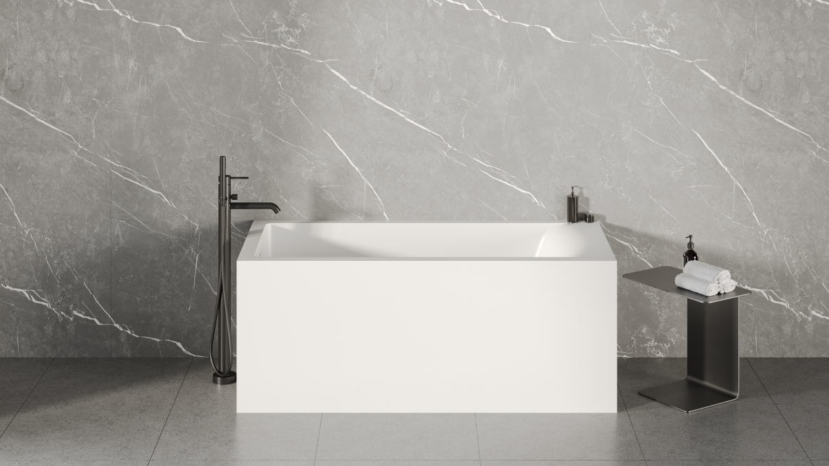 Ванна из литьевого камня Salini Cascata Kit 170x70 104813M белая матовая встраиваемая