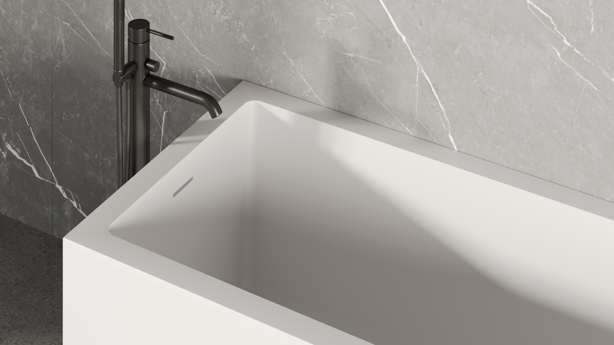Ванна из литьевого камня Salini Cascata Kit 170x70 104813M белая матовая встраиваемая