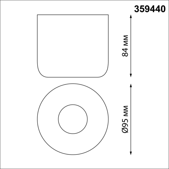 Светильник накладной влагозащищённый IP44 LED 10W 220-240V 3000K 650Лм LISSE OVER NT24 372 NOVOTECH 359440, схема товара