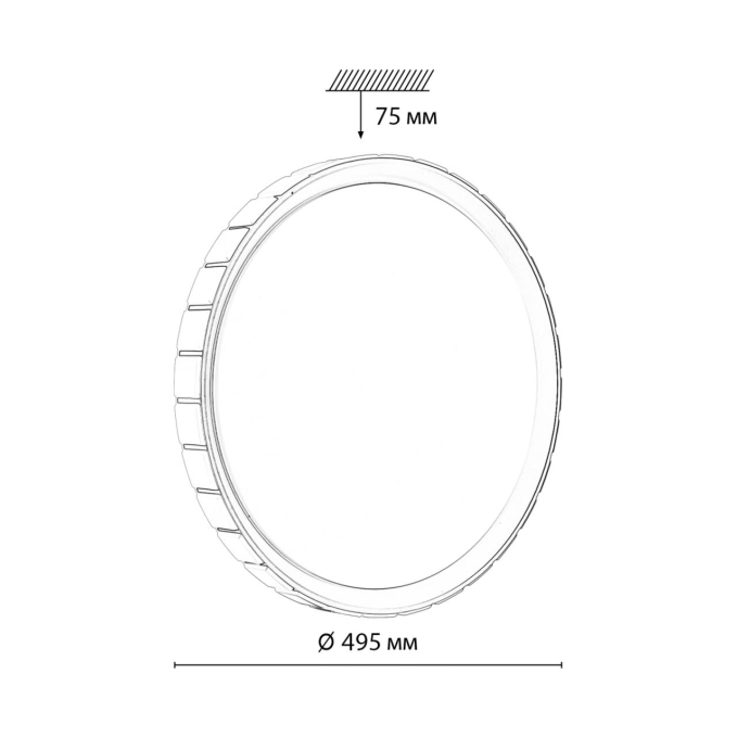 Светильник LED 76Вт 3000/4000/6000К D495 IP43 CCT KUPI SILVER PALE SN 90 СОНЕКС 7696/ELN, схема товара Светильник LED 76Вт 3000/4000/6000К D495 IP43 CCT KUPI SILVER PALE SN 90 СОНЕКС 7696/ELN, схема товара