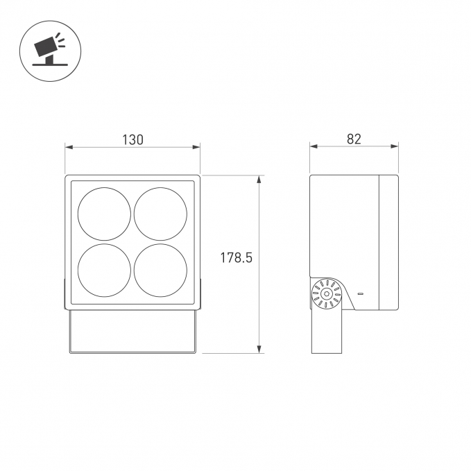 Светильник ALT-BLOCK-S130x130-15W Day4000 (GR, 15 deg, 230V), Arlight, 055240, изображение 5
