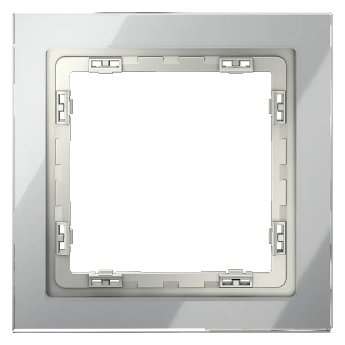 Рамка стеклянная VOLTUM S70 на 1 пост, (сталь, стекло), Voltum, VLS110105