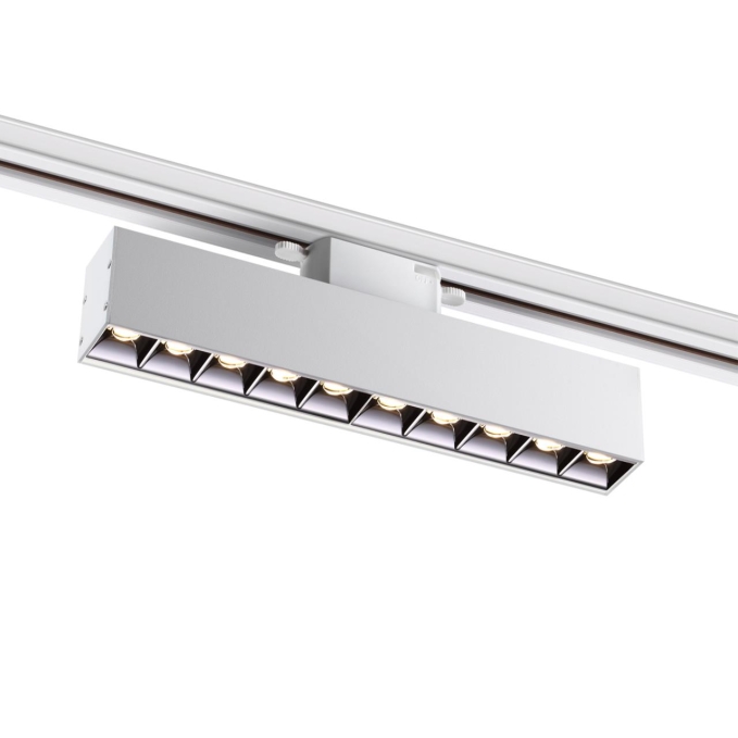 Светильник трековый однофазный трехжильный IP20 LED 4000K 16W 220V ITER PORT NT22 272 NOVOTECH 358858, фото на белом фоне Светильник трековый однофазный трехжильный IP20 LED 4000K 16W 220V ITER PORT NT22 272 NOVOTECH 358858, фото на белом фоне