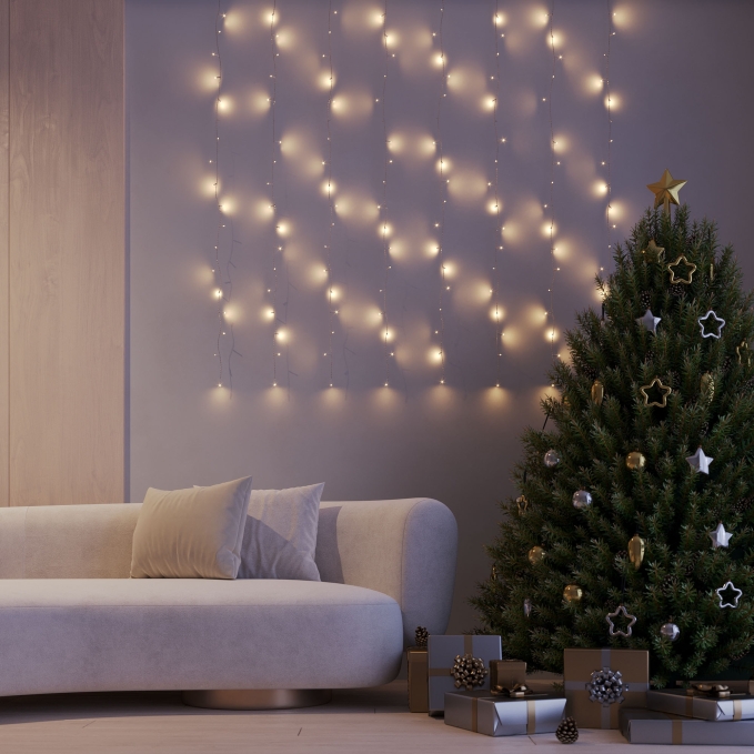 Светодиодная гирлянда ARD-CURTAIN-HOME-1500x1500-CLEAR-144LED Warm (230V, 6W), Arlight, 024830, изображение 3 Светодиодная гирлянда ARD-CURTAIN-HOME-1500x1500-CLEAR-144LED Warm (230V, 6W), Arlight, 024830, изображение 3