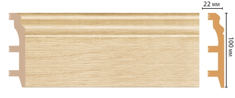 Плинтус напольный Decomaster D232-71 ШК/14, 100x22x2400 мм