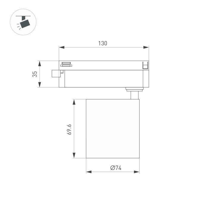 Светильник LGD-DYKE-2TR-R75-16W Day4000 (WH, 20 deg, 230V), Arlight, 052151, изображение 4 Светильник LGD-DYKE-2TR-R75-16W Day4000 (WH, 20 deg, 230V), Arlight, 052151, изображение 4