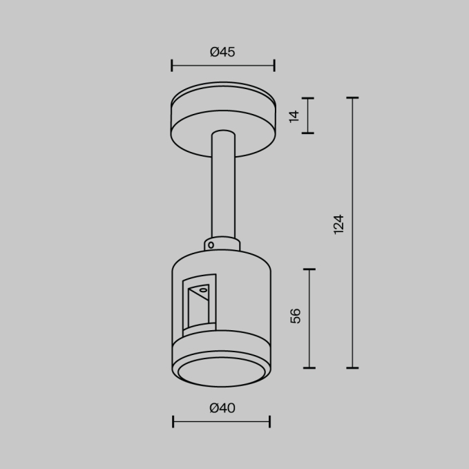Крепление потолочное Short 78мм с прямым коннектором питания Flarity платина, TRA156C-IPC1-PT, изображение 4 Крепление потолочное Short 78мм с прямым коннектором питания Flarity платина, TRA156C-IPC1-PT, изображение 4
