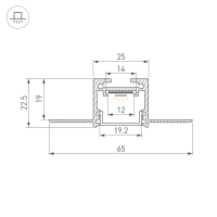 Профиль SL-LINIA20-FANTOM-2500 WHITE, Arlight, 043118