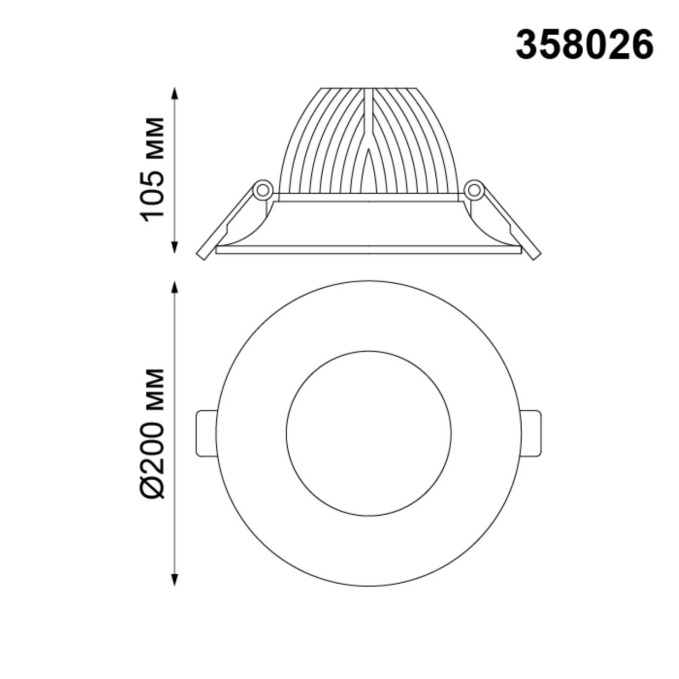 Встраиваемый светильник IP20 LED 4100К 30W 220V GLOK SPOT NT19 532 NOVOTECH 358026, схема товара Встраиваемый светильник IP20 LED 4100К 30W 220V GLOK SPOT NT19 532 NOVOTECH 358026, схема товара