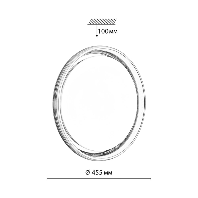 Светильник LED 48Вт 3000-6000K D455 IP43 пульт ДУ HANI MARON SN 147 СОНЕКС 7697/DL, схема товара Светильник LED 48Вт 3000-6000K D455 IP43 пульт ДУ HANI MARON SN 147 СОНЕКС 7697/DL, схема товара