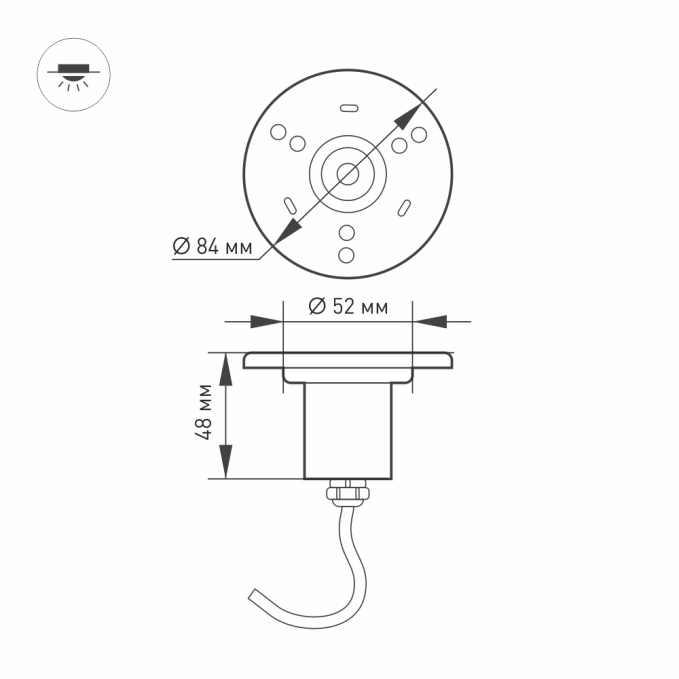 Светильник KT-AQUA-COLOR-R85-9W RGB (SL, 25 deg, 12V), Arlight, 024939, изображение 6 Светильник KT-AQUA-COLOR-R85-9W RGB (SL, 25 deg, 12V), Arlight, 024939, изображение 6