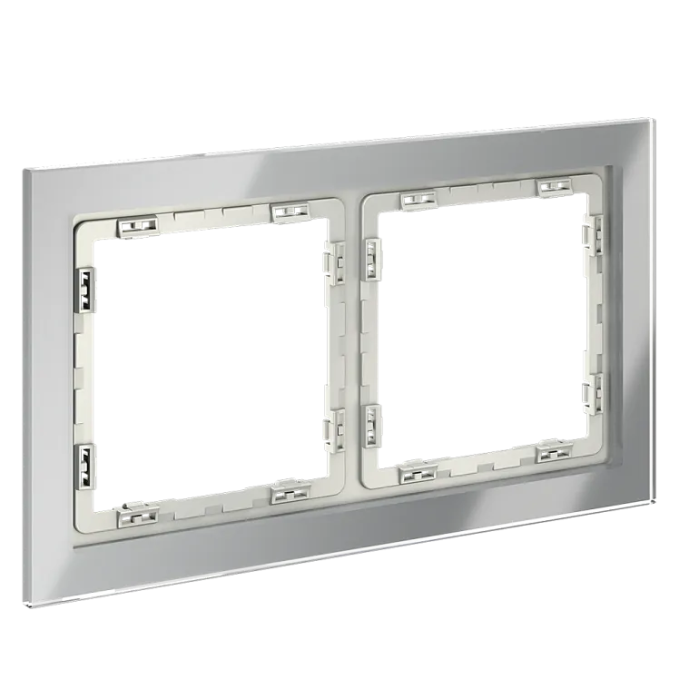 Рамка стеклянная VOLTUM S70 на 2 поста, (сталь, стекло), Voltum, VLS110205 Рамка стеклянная VOLTUM S70 на 2 поста, (сталь, стекло), Voltum, VLS110205