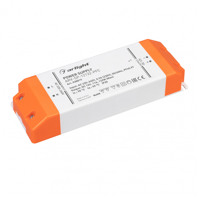 Блок питания ARV-SP-12132-PFC (12V, 11A, 130W), Arlight, 038819, изображение 1 Блок питания ARV-SP-12132-PFC (12V, 11A, 130W), Arlight, 038819, изображение 1
