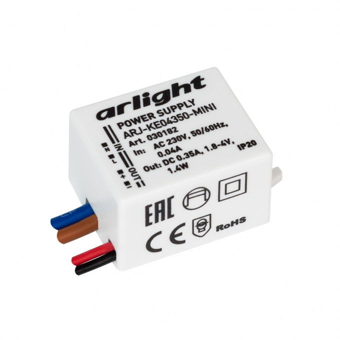 Блок питания ARJ-KE04350-MINI (1.4W, 350mA), Arlight, 030182, изображение 1 Блок питания ARJ-KE04350-MINI (1.4W, 350mA), Arlight, 030182, изображение 1